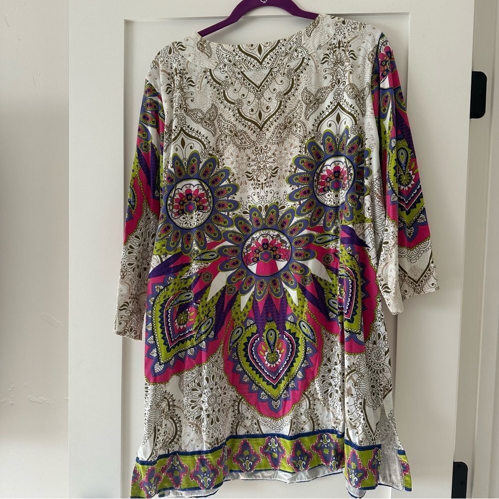 Soft Surroundings Multi Color Boho Abstract Blous… - image 8